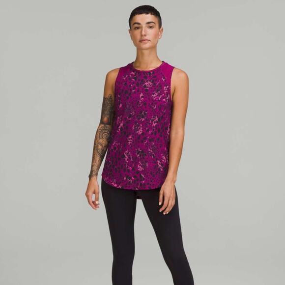 Lululemon Sculpt Tank Top in Cheetah Camo Magenta Purple Multi/Magenta Purple 4 - Picture 1 of 10